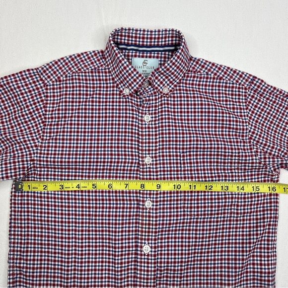 Class Club Boys Long Sleeve Dress Shirt Size 10/12 Red and White - Picture 5 of 6